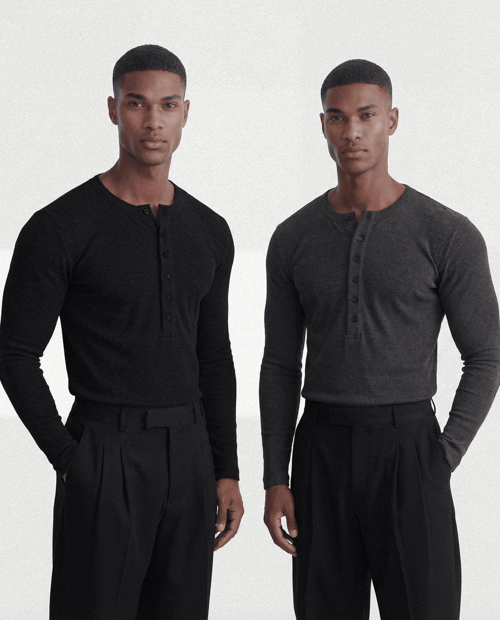 PACK 2 CAMISETA HENLEY CONCRETE (Manga Larga )